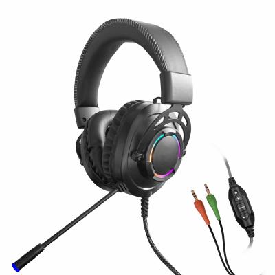 China el auricular caliente 2022 del juego del rgb del modelo nuevo de la venta para el xbox, 30mW 102db USB ató con alambre el auricular del juego con la luz del LED en venta
