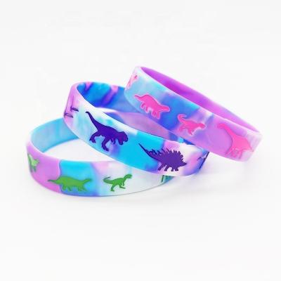 China All Mixed colors Rubber bracelet Ink Injected print embossed glow Custom Logo debossed fill swriled Silicone Wristband for sale