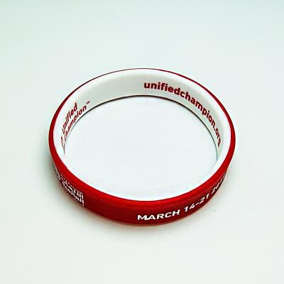 China All Factory Personalized Ink Injected print embossed Custom Logo Special Double rin Rubber Wristband Silicone bracelet for sale