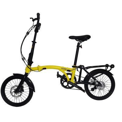 China Wholesale Aluminum Alloy 16 Inch Variable 5 Speed Light Volume Aluminum Alloy Push Wheel Roll Folding Bicycle for sale