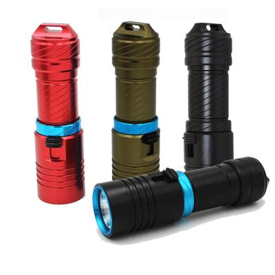 China Emergency XM-L2 18650 Battery Aluminum Alloy High Quality Bottom Waterproof Diving Flashlight for sale