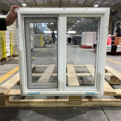 中国 オーダーメイド UPVC スライディング ウィンドウ 木粒/白色 2色 可変色 & サイズ 内蔵スクリーン OEM メーカー 販売のため