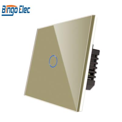 China Tuya Wifi Smart Home Wall Electric Power Touch Switch Panel Single Band 1 Response Speed 1 Band 1 Waterproof Quick Way Live Wire for sale