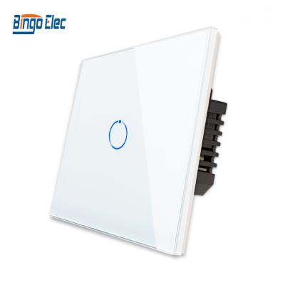 China Tuya Wifi Smart Home Wall Electric Power Touch Switch Panel Single Band 1 Response Speed 1 Band 1 Waterproof Quick Way Live Wire for sale