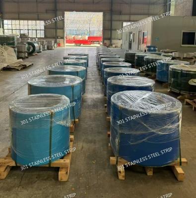 China 301 Stainless Steel Strip Half Hard Temper | Cold Rolled, 0.1mm-3.0mm Thick x 10mm-500mm Width for sale