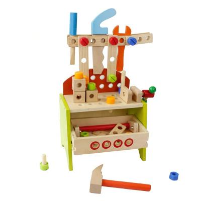 China TOY Cpc Wooden Kids Tool Bench Montessori Rod Building Educational Toy Tool Box MODEL Pretend Play for Kids Ages 3 4 5 6 for sale
