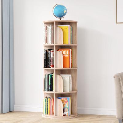 China Rotate 360 degrees of large white desktop wooden children's creative rotating wooden shelf for sale