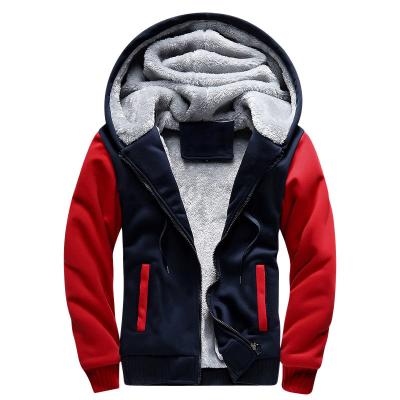 China Men OEM Breathable Zipper Up Warm Fur Lined Jacket Hoodie Customized Wholesale for sale