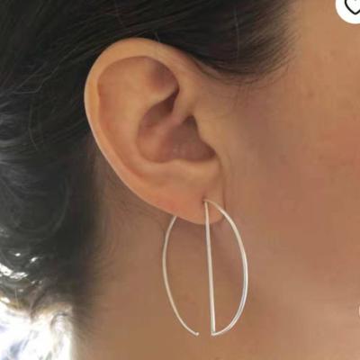 China TRENDY initial earrings 2021 large geometric round earring designs dangle earrings for girls for sale