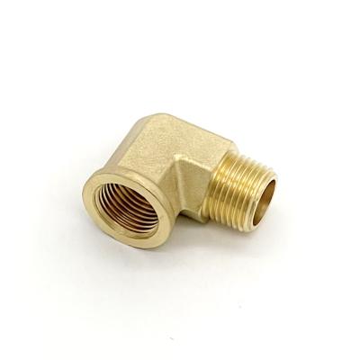 China Conduit Connection Joint Brass Compression Angle Female-Male 90 Degree Elbow Union Fittings for sale