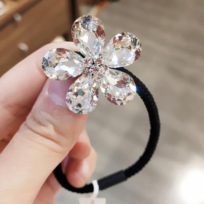 China Elastic Band/Crystal Rhinestone Headdress Elastic Rubber Bead/Hair Rope Women Rhinestones Flower Hair Rope Accessories for sale