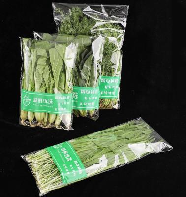 China Recyclable Custom Printing Clear Self Adhesive Bag Vegetable Packaging OPP Plastic Lettuce Salad Packaging Bag for sale