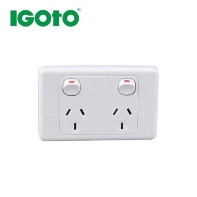 China Residential / General Purpose Australian Standard Wall Switch And Dual Power Point Socket Outlet Factory Price for sale