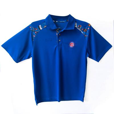 China 100% Polyester High Quality Blue Short Sleeve Print Anti-Shrinkage Casual Golf Polo Shirt Summer For Men for sale