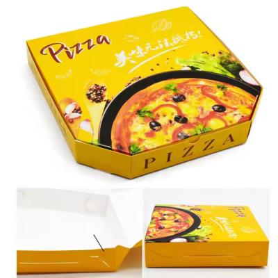 China Caja de pizza de papel kraft corrugado ecológico de tamaño personalizado caja de embalaje de grado alimenticio en venta