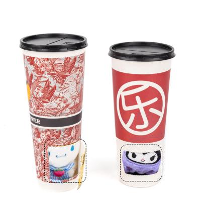 China Customized food grade disposable surprise mysterious blind box lucky gift paper coffee tea cup with lid for sale
