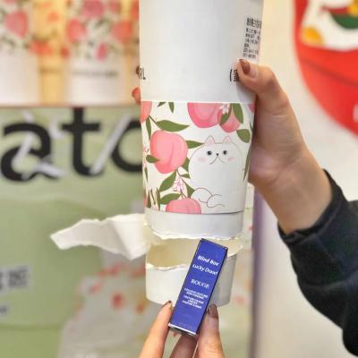 China Customized Surprise Mystery Blind Box Gift Paper Cup Coffee Milk Tea Lucky Cup with Lid for sale