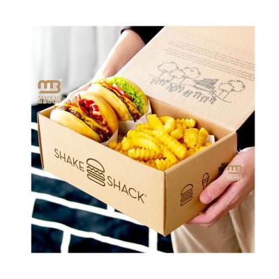China Embalaje de comida rápida caja de hamburguesas personalizada fritas y pollo frito para llevar caja de hamburguesas en venta