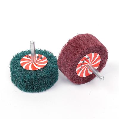 China 15# Flap Nonwoven Polishing Mounted Wheel With Shaft Grinding Wheel Scouring Pad For Polishing Machine for sale