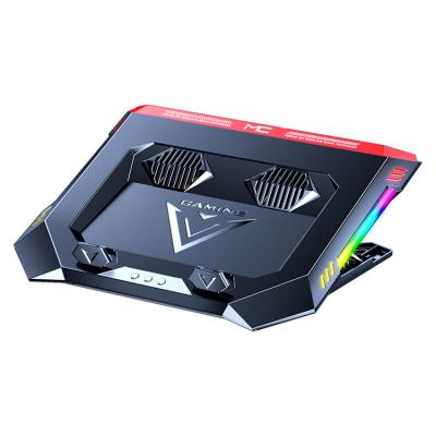 China All Size MC Gaming RGB New Laptop Cooler Pad 2 Fans Cooler Stand For Laptop Speed Fit Laptop Double USB Cooling Pads wind for sale