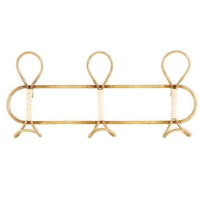 China Rattan Cane Bamboo Hat Clothes Hat Durable Wall Hanging Hook Hanger for sale