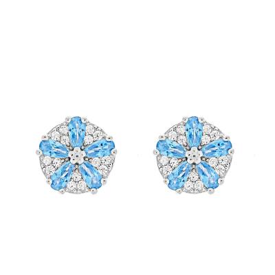 China Cute Flower Stud Earring Sterling Silver Silver Women's Flower Earrings Good Flower Small Stud Earrings for sale
