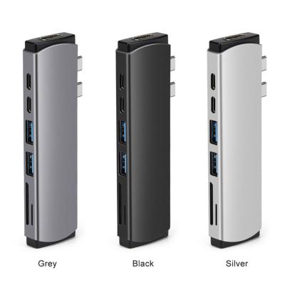 China Mobile Phone Types/Hot High Speed USB3.1 SD USB3.1 TF/SD USB-C Gen1 HDMI Type C Hub Computer OEM Amazone 7 Port For Windows for sale