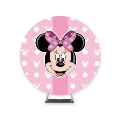 China Wedding Party Event Decoration Display Baby Kids Baptism Party Wedding Supplies Unique Round Cloth Circle Backdrop Stand for sale