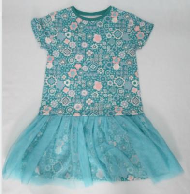 Chine Bébé de Spandex de coton le joli habille Mesh Layered Girl Cotton Dress à vendre