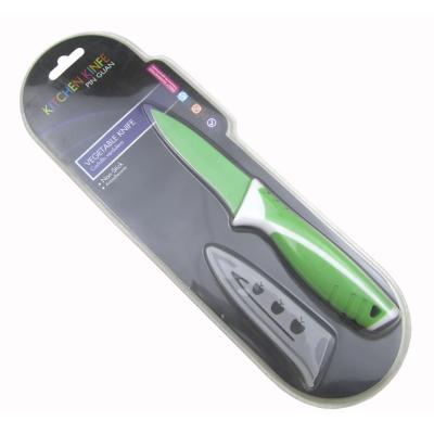 China Durable Blade Paring Knife PP+TPR Coating Handle With Protector Of Blades for sale