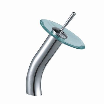 Κίνα Modern New Design Deck Mounted Single Handle Brass Waterfall High Section Basin Faucet For Bathroom προς πώληση