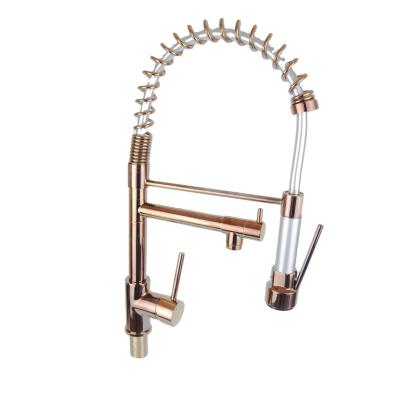 China Rose-golden High End Metered Faucets Kitchen Bathroom Stainless Steel Swivel Pull Out Faucet Kitchen Faucet Te koop