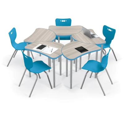 China Multi Height School Adjustable Shape Customizable Designed Collaborative Table And Chair College Adult Student School Furniture for sale