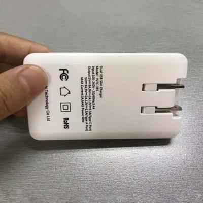 China Dual USB Palladium Slim Portable Fast Wall 18W Charger Adapter Mobile Phone Fast Charging Adapter Camera/Mobile Phone/Video Game For Phone for sale