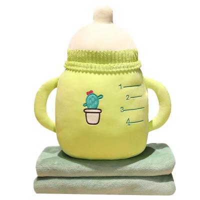 China Pillow Covering 40cm Cute Plush Multifunctional Sleeping Shape Bottle Plush Milk Pillow for sale
