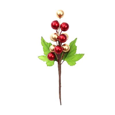 China Simulation Berry Picks Small Berries Stems from Christmas Red Berry Craft Christmas Tree Ornament Maker for Christmas Party for sale