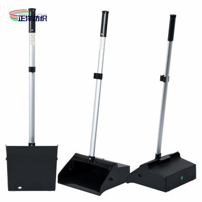 China 91cm Broom Dustpan Set Aluminum Telescopic Handle Industrial Windproof Lobby for sale