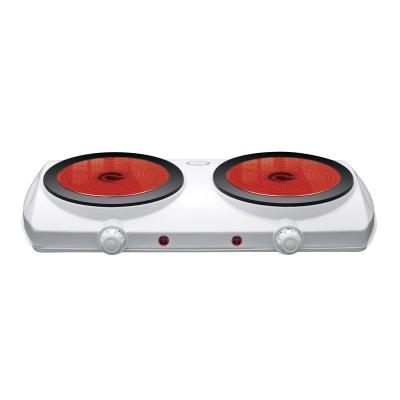 China Hotel Hot Plate Electric Cooker Hot Plate Bbq Grill Hot Pot Stove two double Hob Infrared Cooker twins Burner 202-T406 for sale