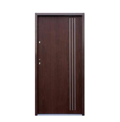 China Fangda Traditional Aluminum Strips Polyurethane Stainless Steel Infilled Entry Doors for sale