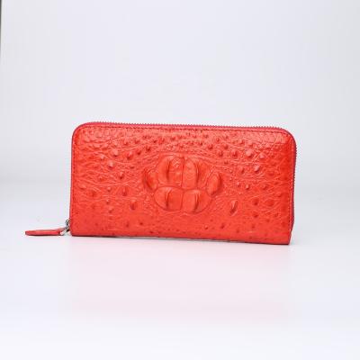 China High Capacity Hand Make Women Long Crocodile Wallet Leather With Single Zipper for sale
