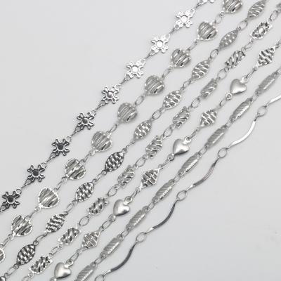 China Handmade Heart Shaped Ear Necklace DIY Wheat Bracelet Half Full Stainless Steel Chain Wholesale for sale
