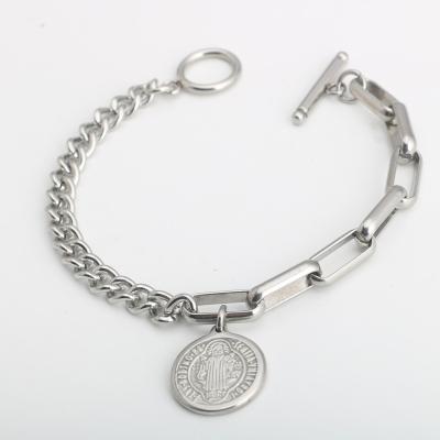China Punk Benedict Pendant stainless steel spliced European and American fashion bangle bracelet for sale
