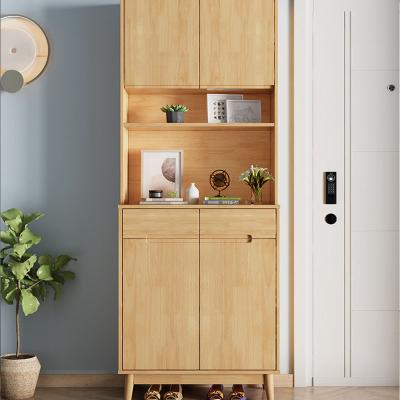 China Nordic Simple Design Solid Wood Shoe Rack Cabinet Shoe Organizer Wooden Cabinet Receive Arch for sale
