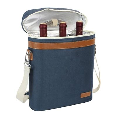 China 3 Bottle Insulated Wine Cooler Portable Waterproof Beach Travel Picnic Tote Bag for sale