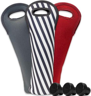 China 1 Bottle Insulated Waterproof Portable Neoprene Wine Cooler Tote Bag for sale