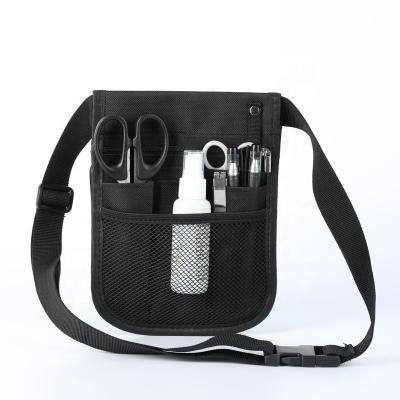 China Custom LOGO Black Belt Nursing Pouch Organizer Nurse Water Proof Waist Bag Fanny Pack for Hospital for sale