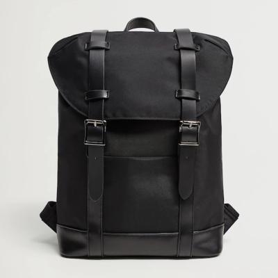 China Waterproof Custom Logo Black Nylon Stylish Back Pack Men's Fin College School Backpack Bag For Colleage Men for sale