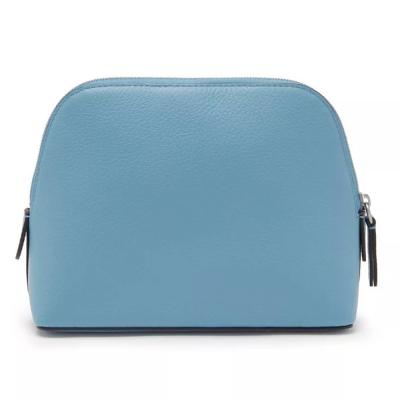 China Custom Leather Logo Pebble Leather Ladies Makeup Vanity Bag Travel Cosmetic Case Zipper Pouch Women Cosmetic Case for Women for sale