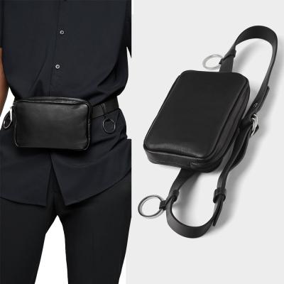 China Custom Waterproof Vegan PU Leather Color Mens Fanny Pack Bumbag Zipeer Belt Pouch Waist Bag For Men for sale