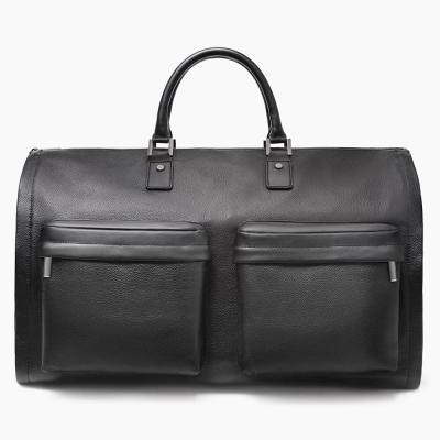 China Custom Logo Waterproof Pebble Leather Men's Outdoor Travel Suit Carrier Weekender Bag Men Garment Weekender Bag for sale